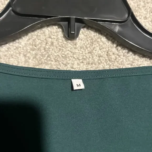 Amoretu Womens Tunic Dress Long Sleeve V Neck Casual Loose Flowy Swing Dress - Picture 3 of 5